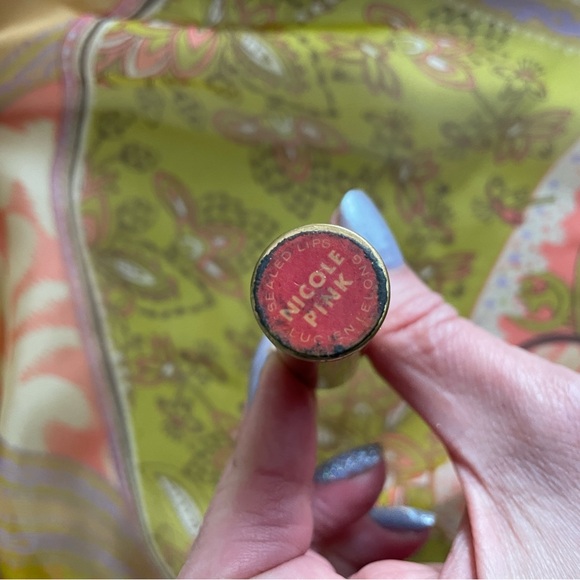 2 vintage ‘40s Lucien Lelong lipstick brass bullet case, Nicole Pink, Grand Slam - Picture 8 of 9